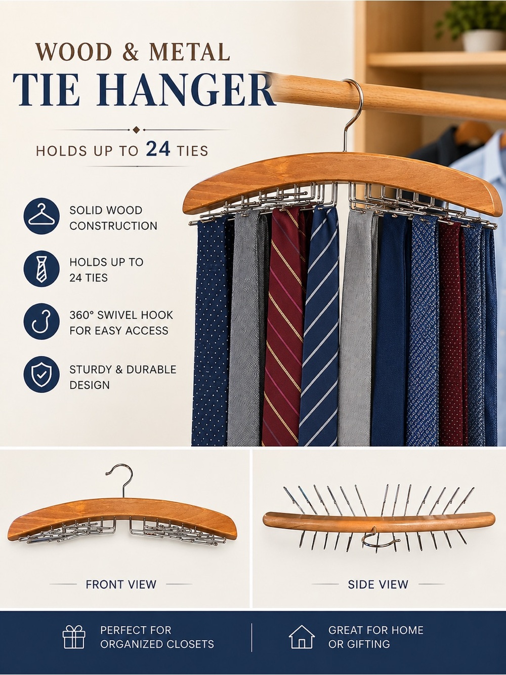Wooden Tie Hangers